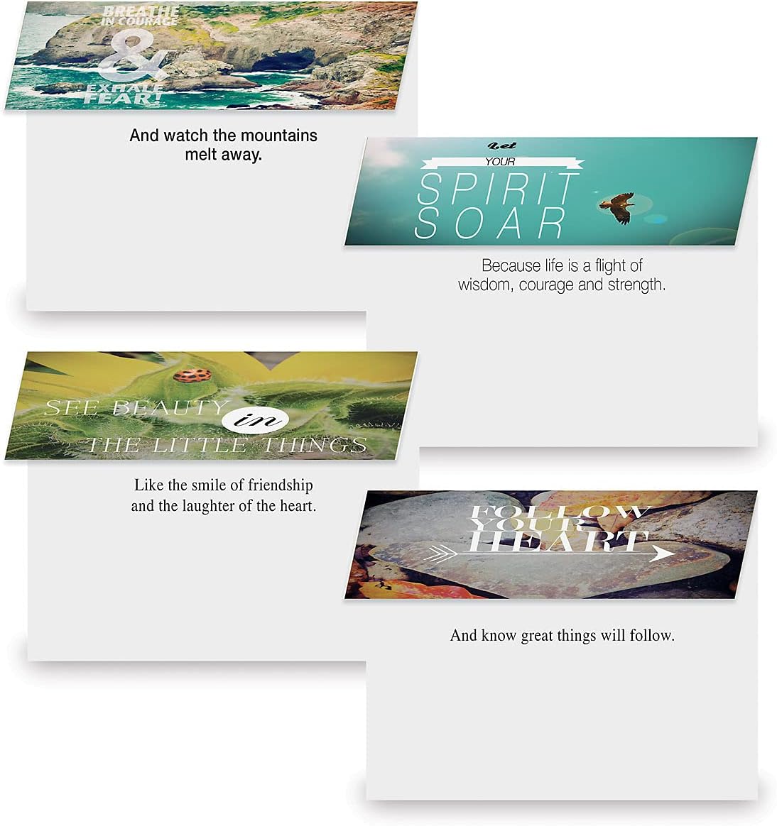 Current Photo Inspirations Thinking of You Friendship Greeting Card Set - Value Pack of 20 Cards With White Envelopes for Friends & Family, 10 Designs, Large 5" x 7" Assortment