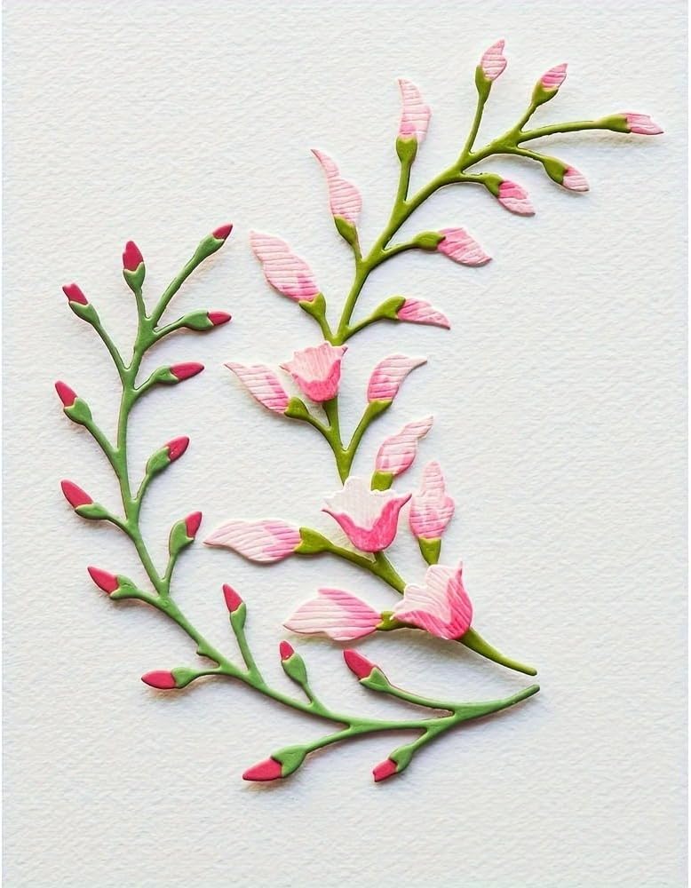 Flowers Metal Cutting Die for Scrapbooking - Cut Stencils for DIY Scrapbook Photo Album Decorative Paper Card, Card Making Supplies, Stencils & Crafting Die Cut (Lily 5.4 x 4.2 in)