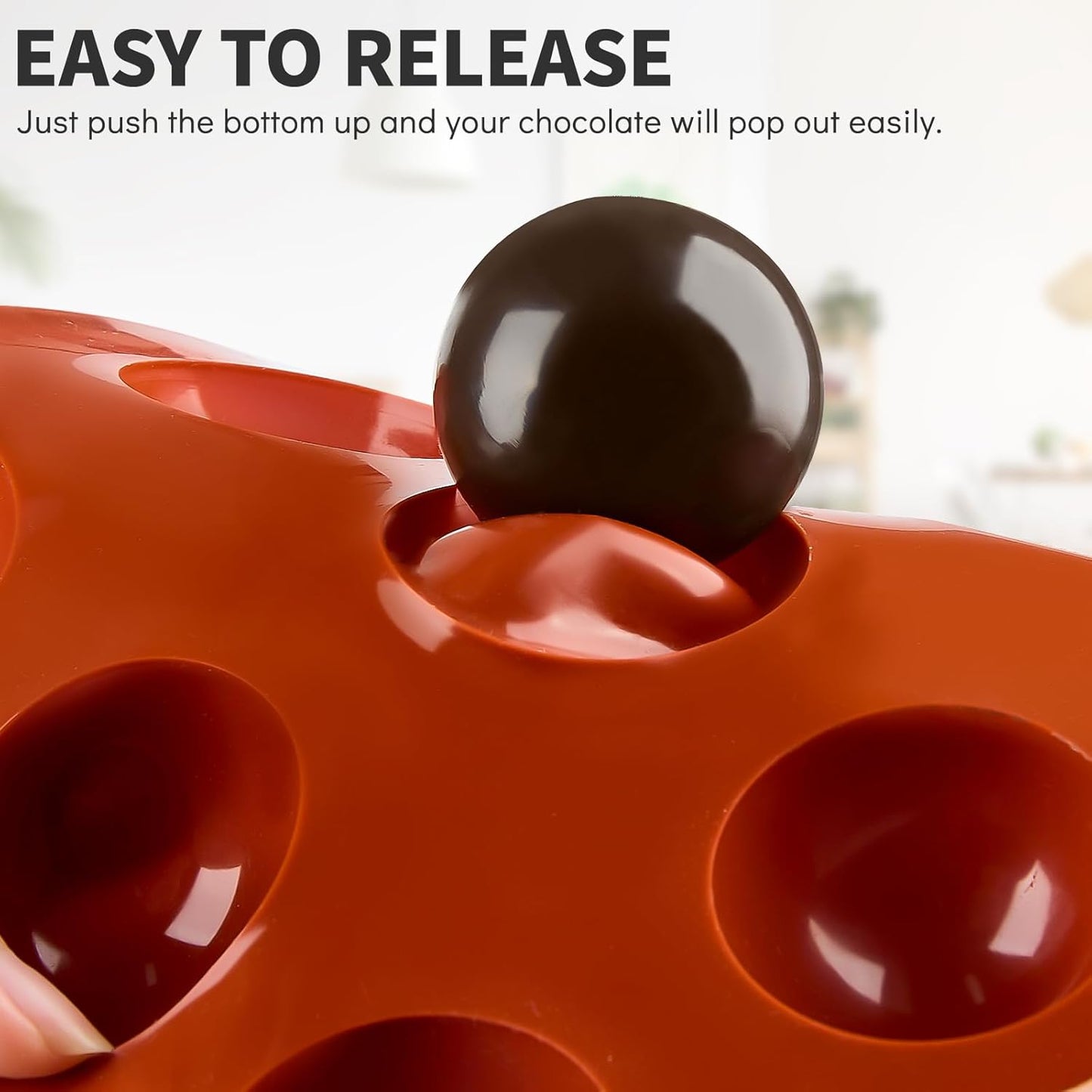 2 Pack Semi Sphere Silicone Molds, 1.5 Inch Hot Chocolate Bomb Molds 15 Cavity Half Sphere Silicone Baking Molds for Chocolate, Cake, Jelly, Dome Mousse