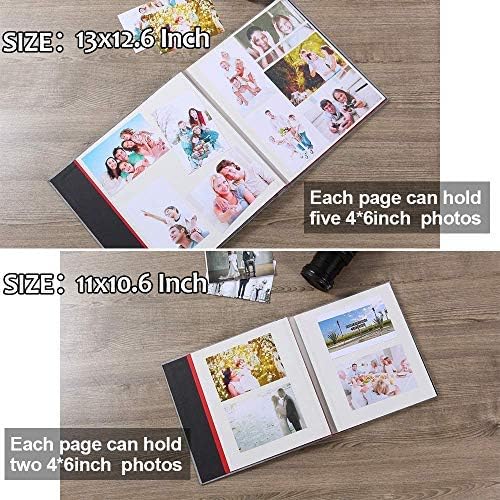 Vienrose Large Photo Album Self Adhesive for 4x6 5x7 8x10 Pictures Scrapbook Album DIY Scrap Book 40 Sticky Pages with A Metallic Pen