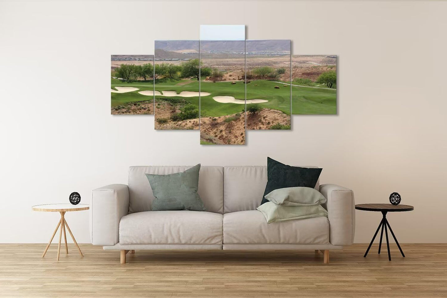 USA Nevada Mountain Golf Course Canvas Wall Art for Living Room Bedroom Bathroom Home Decorations Nevada Golf Course Pictures Posters Framed Artwork Ready to Hang(50''W x 24''H)