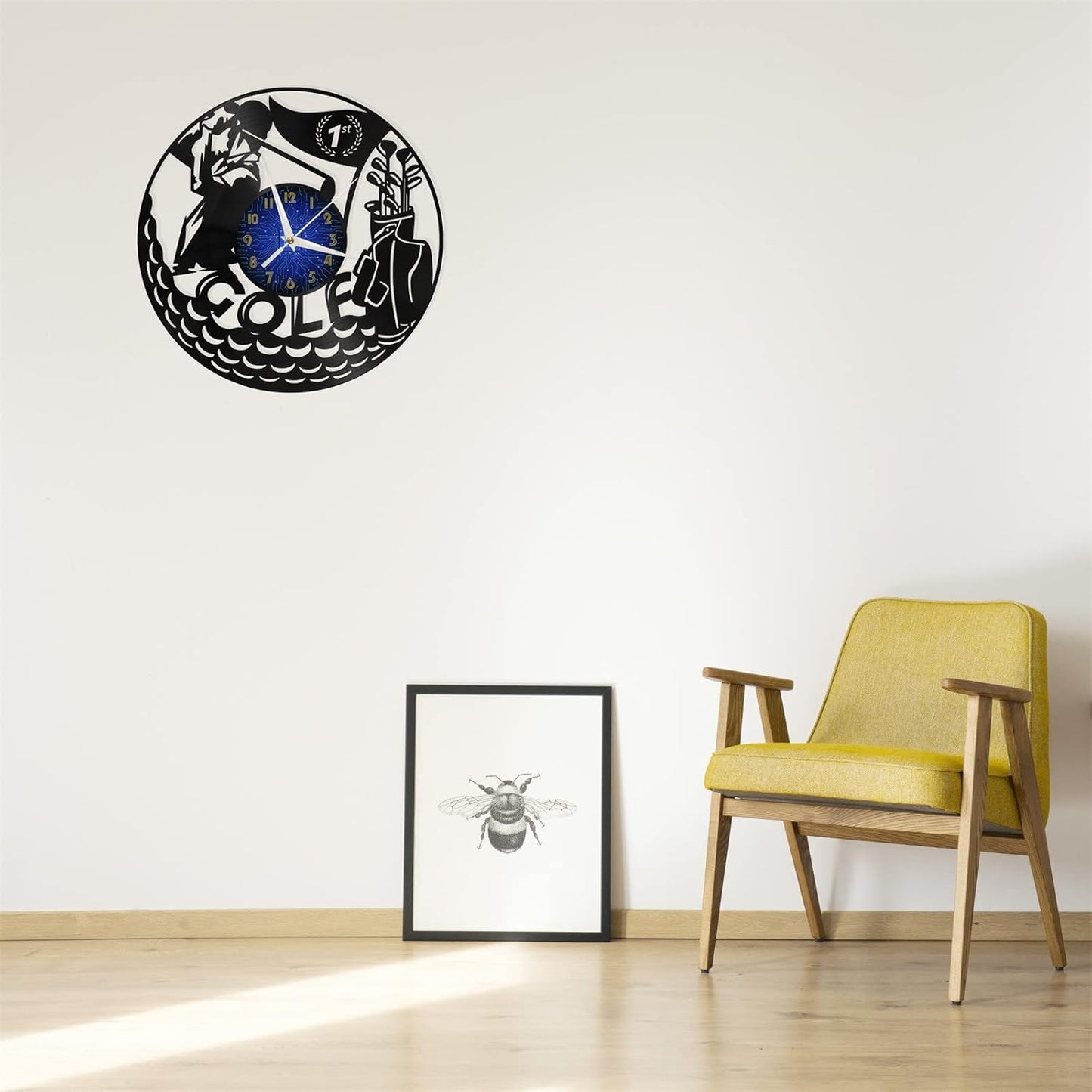 Golf Game Decoration Large Vinyl Wall Clock for Holiday,12 Inches Morden Art Wall Decor for Living Room.Best Gifts for Men/Women/Children(B-Without L)