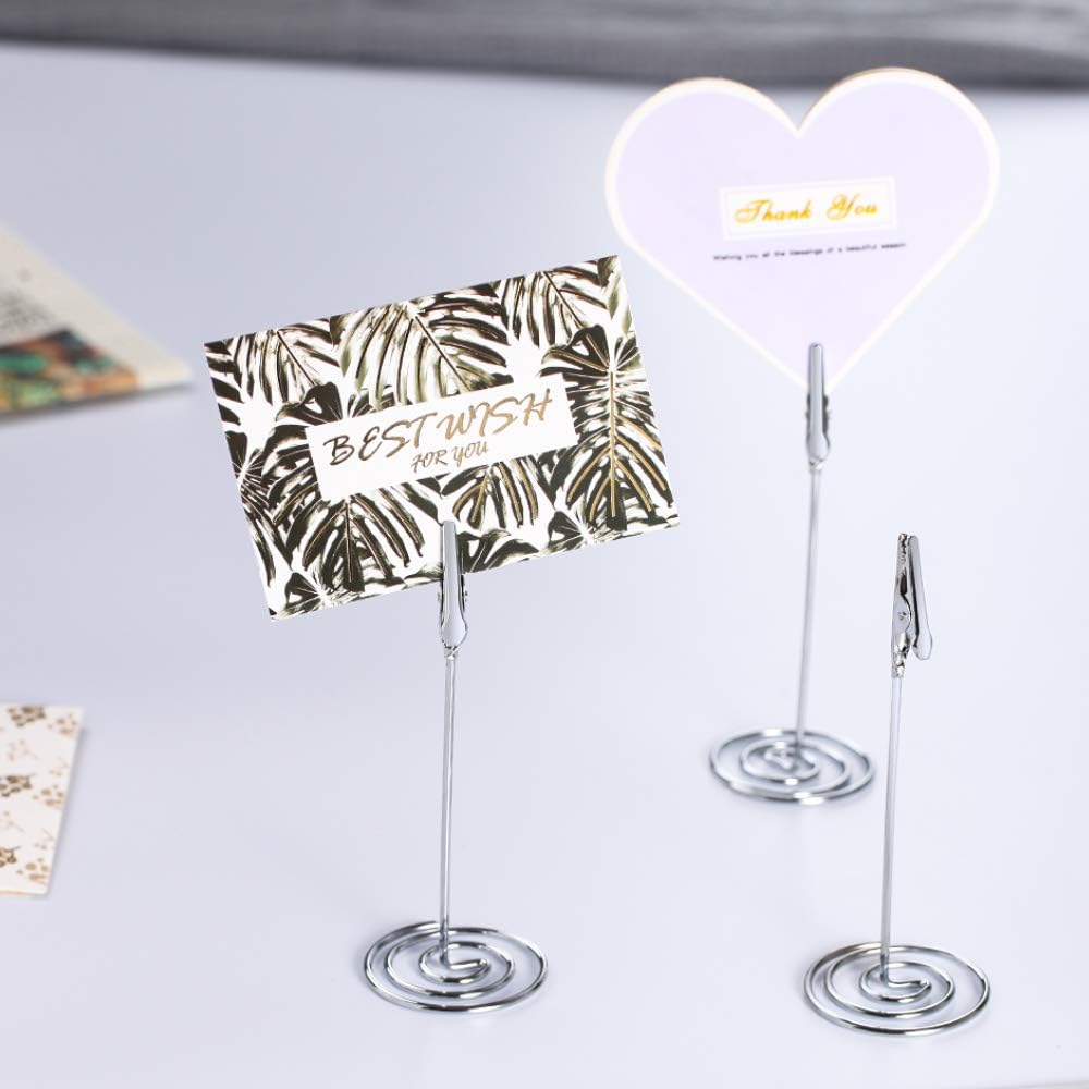 Artliving 12pcs Place Card Holder Memo Holder Clip Photo Holder Table Number Holder Sliver
