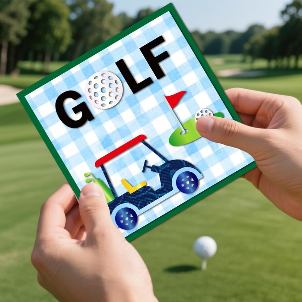 MAYJOYDIY Golf Theme Metal Die Cuts Golf Carts Clubs Cutting Dies Stencil Sport Caps Gloves Embossing Scrapbooking Cuts Template for DIY Scrapbooking Craft Card Making Album Gift Decor