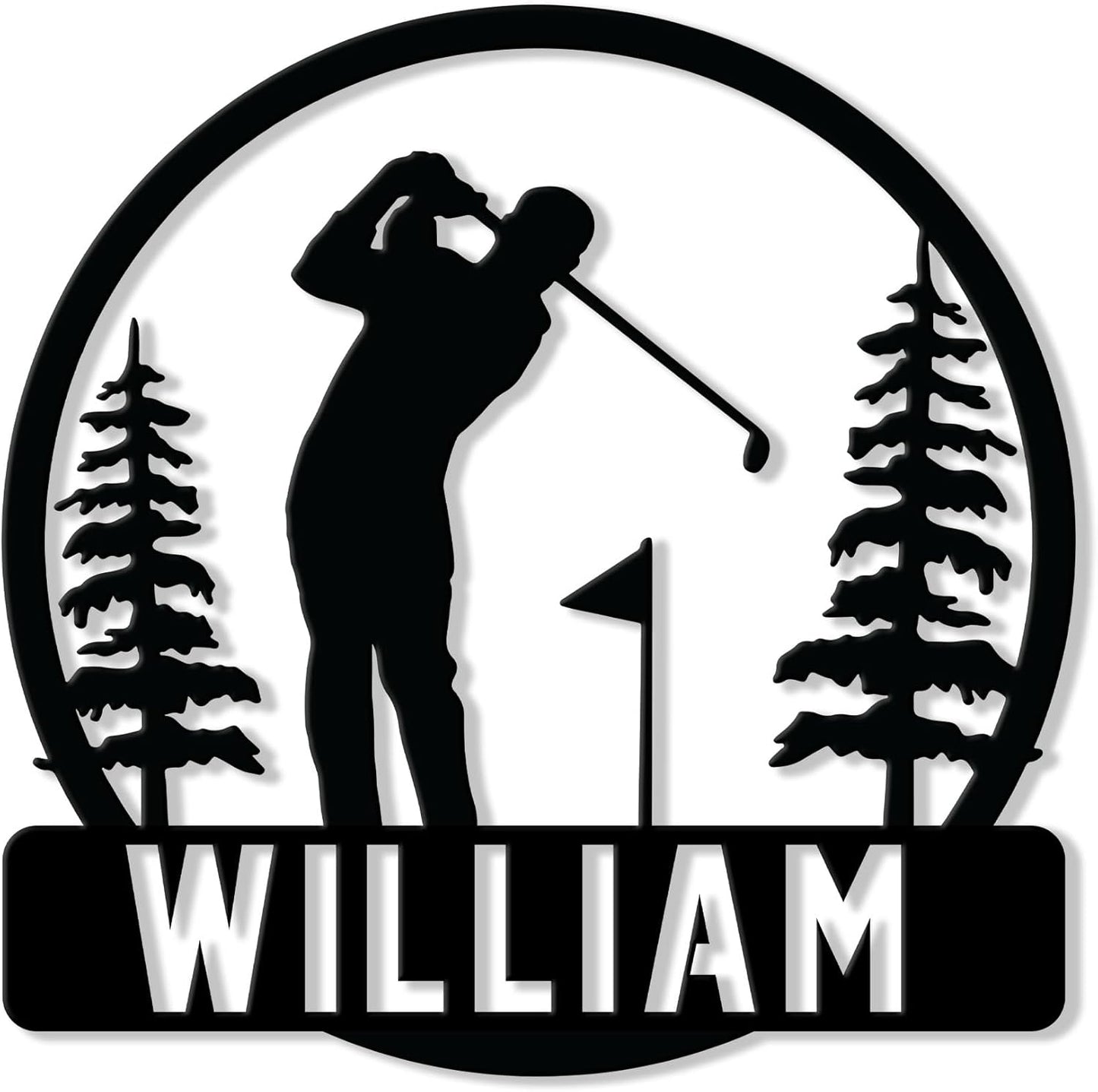 Personalized Golf Metal Sign – Custom Golfer Name Wall, Fence, Yard, Porch, Patio, Home, Office, or Man Cave Decor, Gift for Dad, Husband, Boyfriend, Son, or Golf Lover on Birthday or Holiday