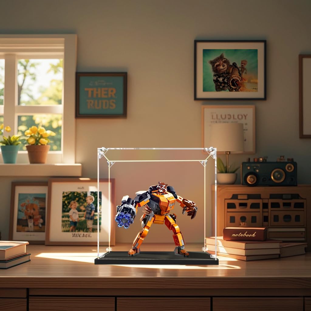 Clear Acrylic Display Case, Self-Assemble Showcase for Collectibles, Action Figures, Dolls, Toys - Alternative Glass Box for Commemorative Gifts（16*13*14inch,40*33*35cm）