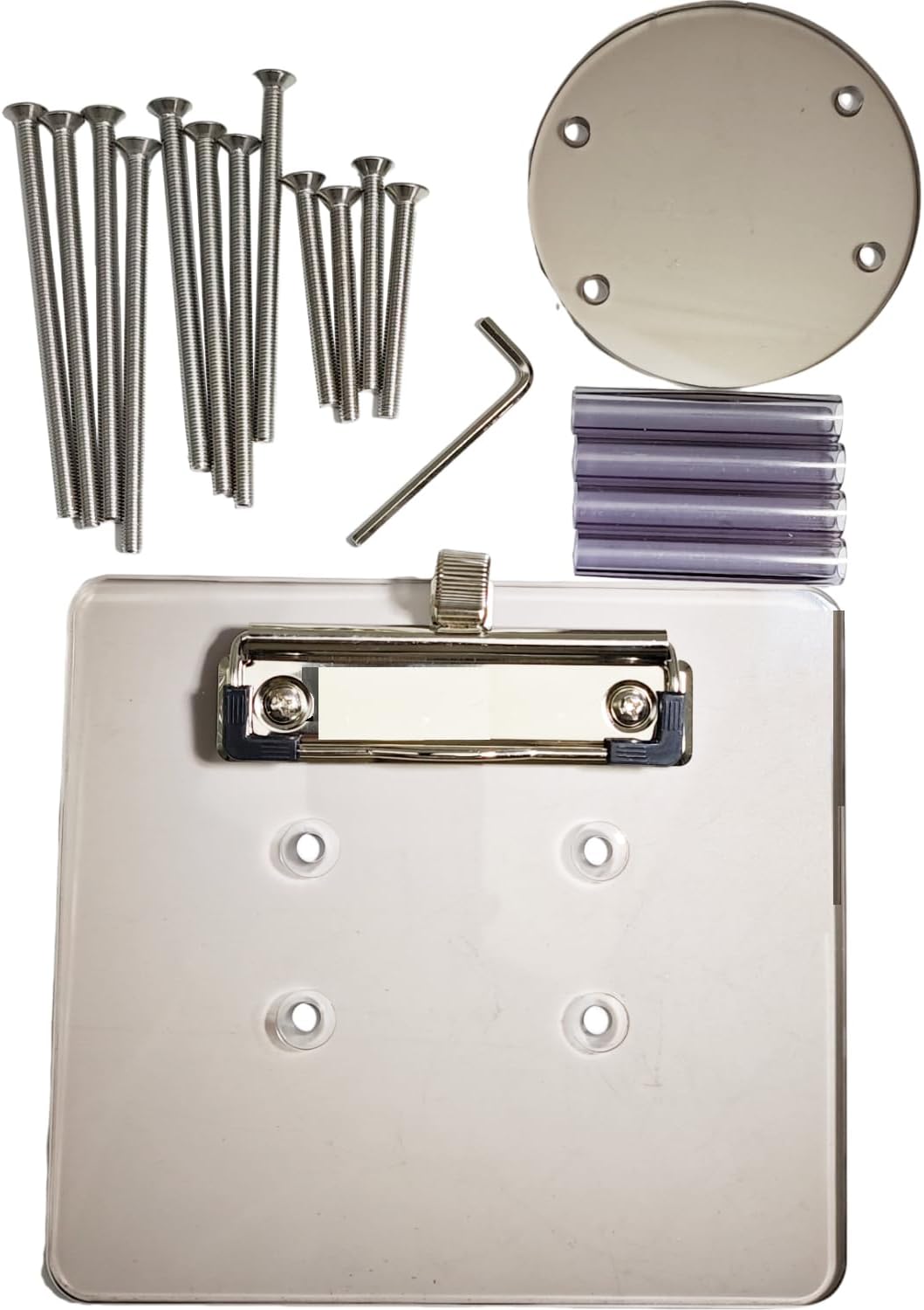 Beige Acrylic 5mm Thickness Golf Cart Scorecard Holder w/Pencil Holder & Clamp Compatible with EZGO TXT/RXV Club Car DS/Precedent Yamaha and Other Golf Cart Steering Wheel with 5-6 Holes