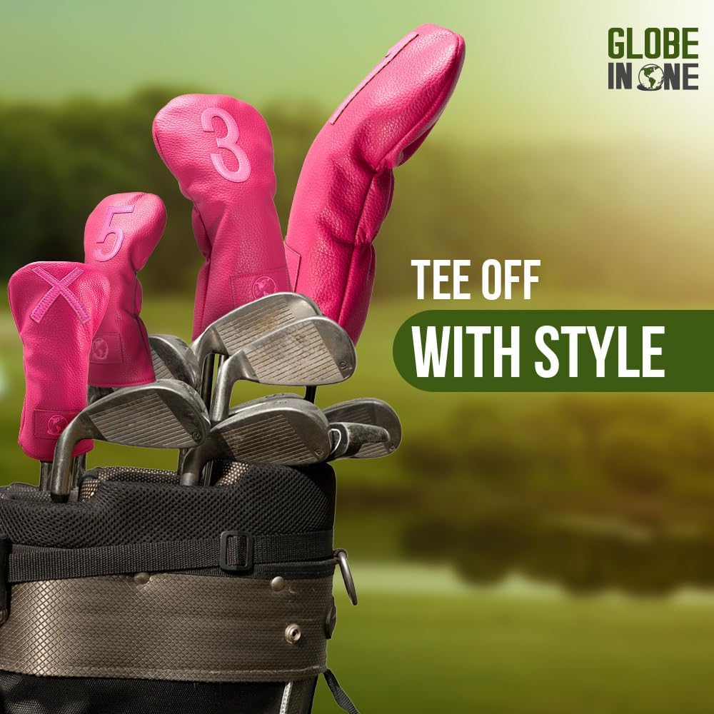 Premium Golf Club Head Covers Set of 4 Fits Drivers Fairways Hybrids 1, 3, 5 and X