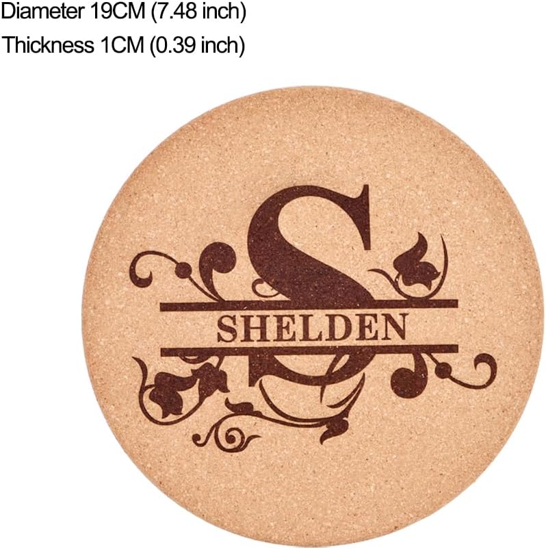 Personalized Cork Trivets, Custom Engraved Absorbent Trivets for Hot Dishes, Pots, Pans, Baking Sheets, Hot Plates for Table (S)