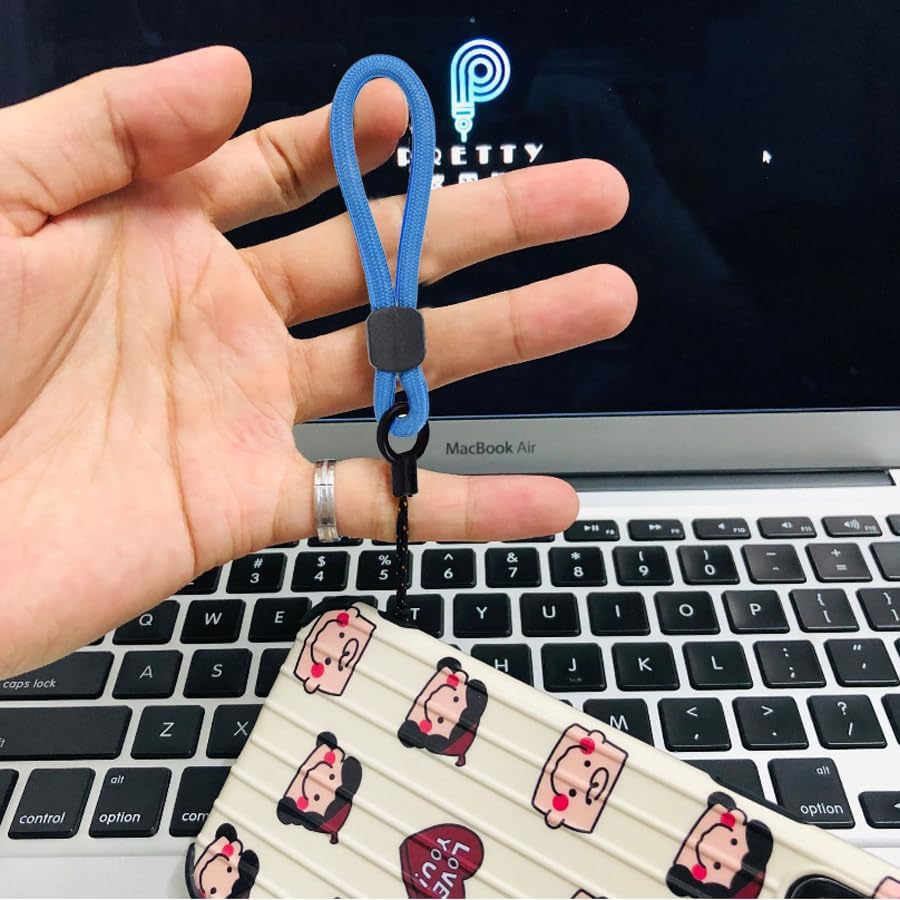 YOUOWO 6 Pack Finger Strap Ring Lanyards,Colored Rope Small lanyard For Phone Cases Keys Keychain USB ID Card Badge