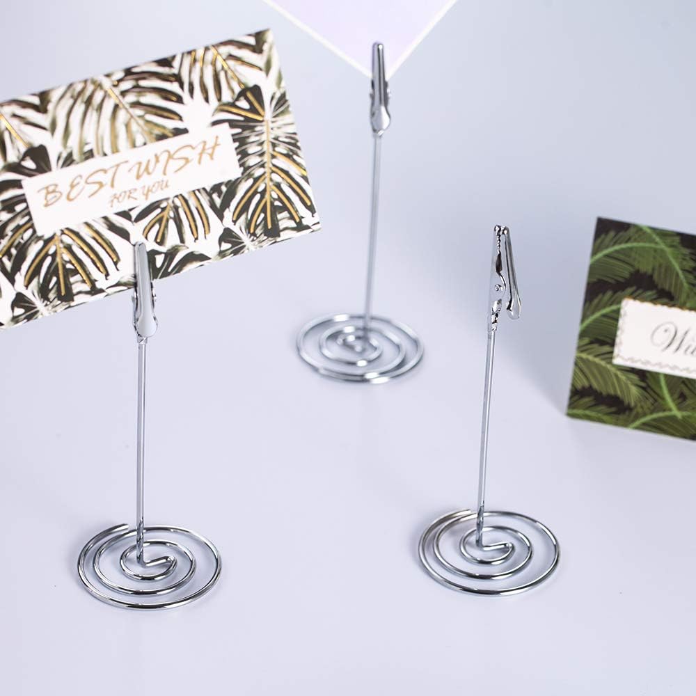 Artliving 12pcs Place Card Holder Memo Holder Clip Photo Holder Table Number Holder Sliver