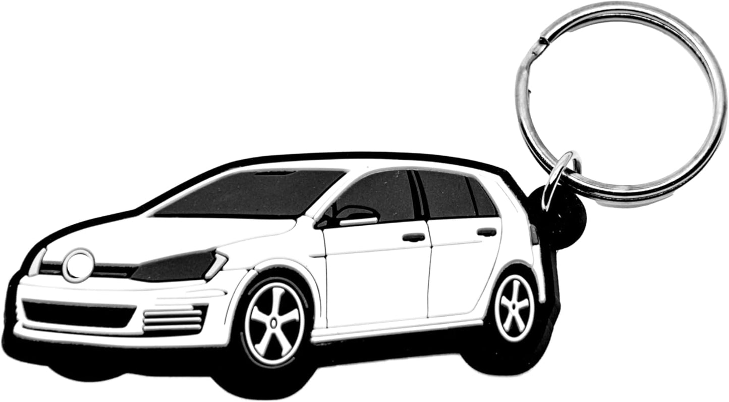 Vintage Ltd. Golf GTI PVC Rubber Keychain - FOB Accessories – Automotive Gift Idea (White)