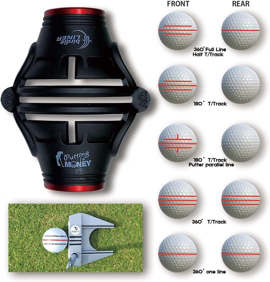 360-Degree Golf Ball Marker Alignment Tool Kit with 3-Color Pens and Gift Box.