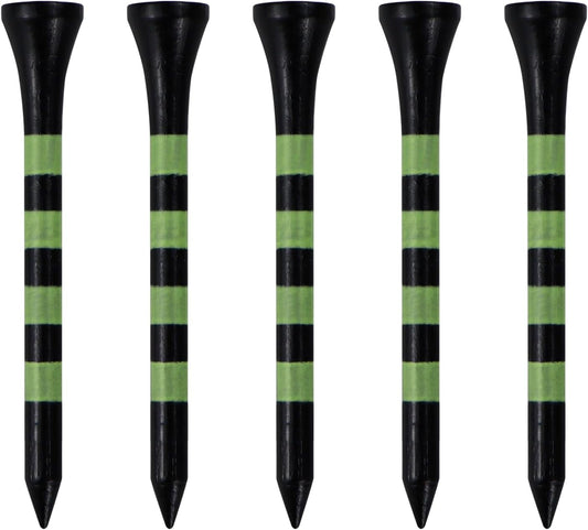 Wooden Golf Tees 3-1/4", 2-3/4", 2-1/8", 1-1/2" Available, 100 Count (Natural Color, White, Black, Blue, Red, Green, Yellow, Pink, Orange)