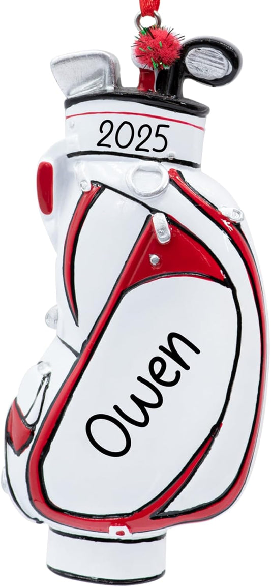 Personalized Golf Christmas Ornament 2025 - Free Customization | Golf Bag and Irons Decoration for Xmas Tree | Golfing Keepsake Gift for Golfer & Golf Player - Custom Name & Year