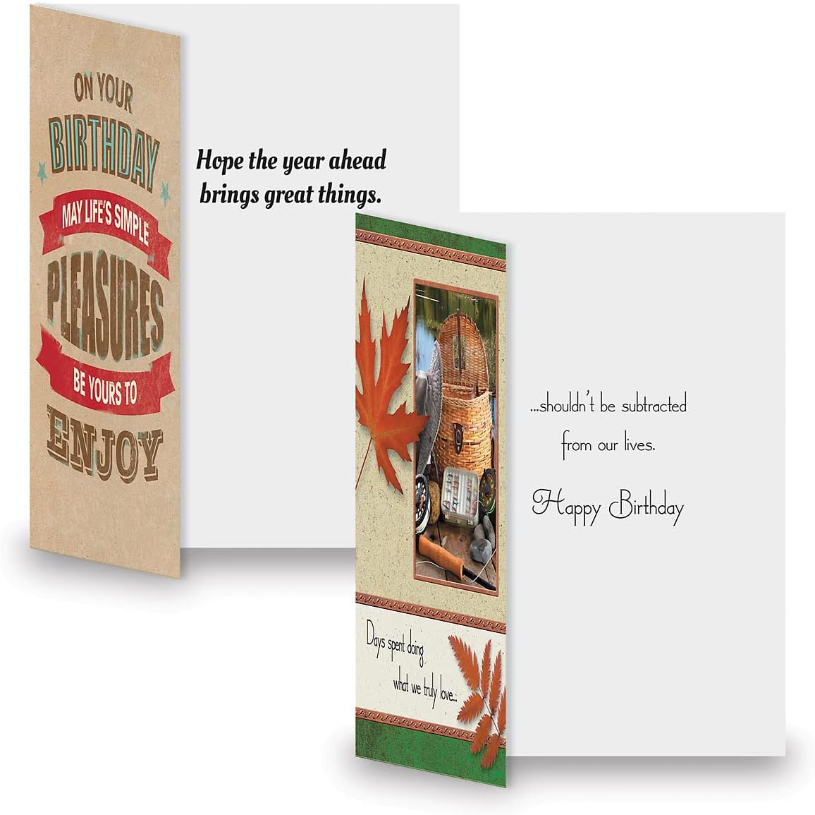 Current Scenic & Graphic Birthday Greeting Cards Value Pack - Set of 20, 10 Unique Designs, Large 5 x 7 Inch Cards, Sentiments Inside, Envelopes Included
