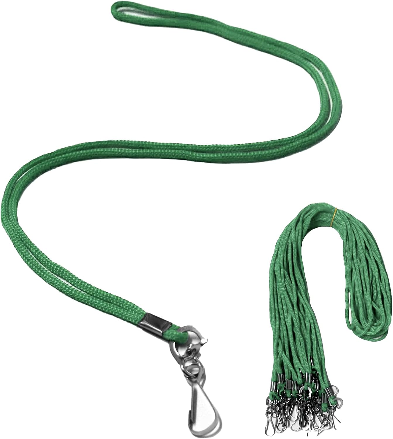 120 Pcs Green Lanyards Premium Bulk Lanyards Round 36" with Swivel J Hook for ID Name Badge Holder, VIP, School, Kids, Coach, Conference, Festival and Hang Keys