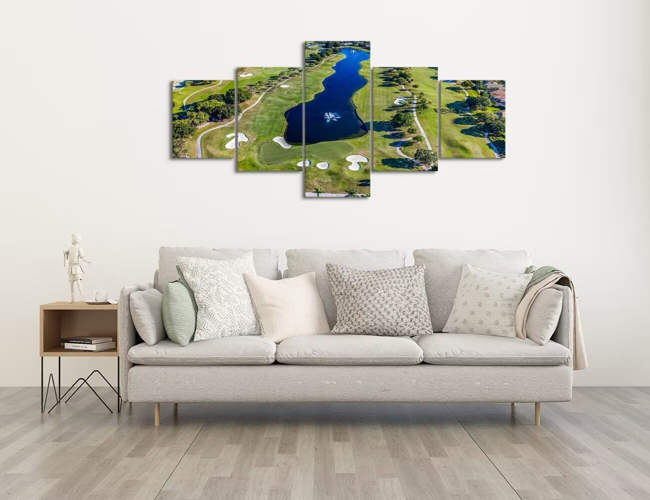 WESTON FL USA Golf Course Canvas Wall Art for Office Golf Course Wall Decor for Living Room Bedroom Bathroom Home Decorations Golf Course Pictures Framed Artwork Ready to Hang(50''W x 24''H)