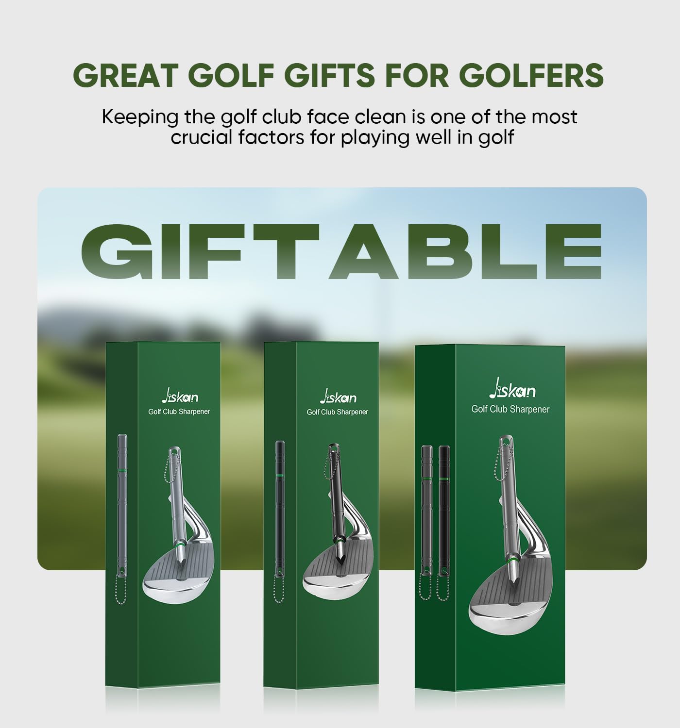 Pro Golf Club Grooves Sharpener Cleaner Tool for Wedges&Irons, Essential Golf Accessories Golf Gifts for Men Cool Golf Gear Unique Golf Bag Accessories Golf Gadget