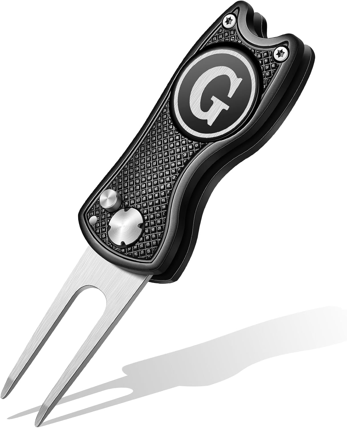 Golf Divot Repair Tool with Letter Custom Monogrammed Initial Ball Marker Divot Tool Foldable Metal with Magnetic Putt Alignment Golf Gifts for Men Father Golfer Christmas