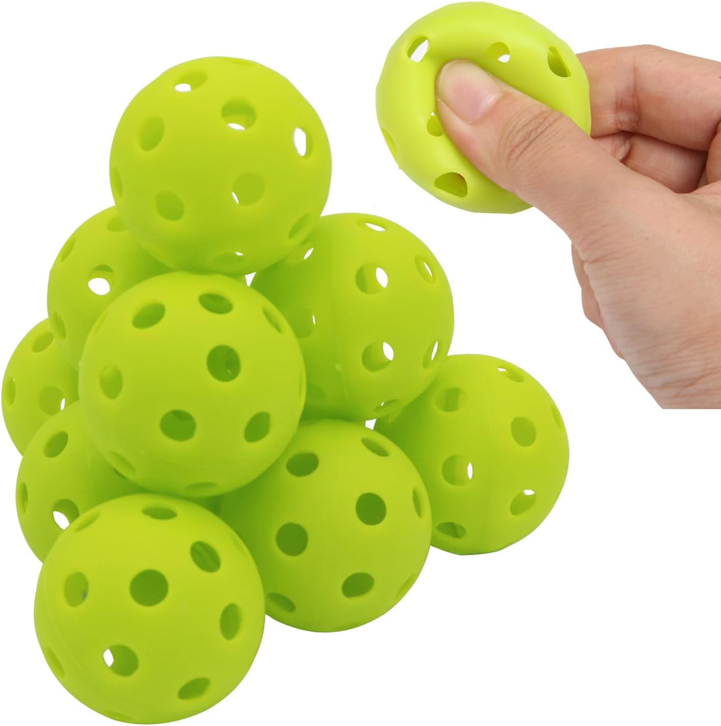 Avesfer 12/20/40 Pack Plastic Golf Balls Soft [Anti-Crack] 42mm Training Golf Balls for Swing Practice Golf Balls for Backyard Limited Flight Airflow Hollow at Home Use Indoor Green