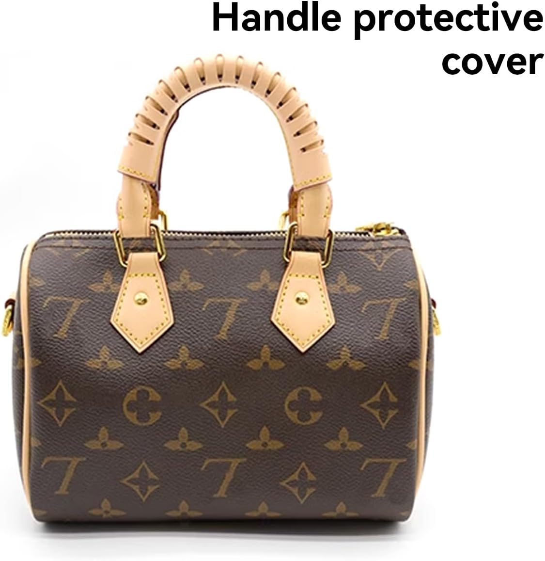 Jiesinlov 2Pcs Bag Handle Wrap Covers for Speedy 25 30 35,Vachetta Leather Grip Protector Strap,Stain and Abrasion Resistant(Apricot)