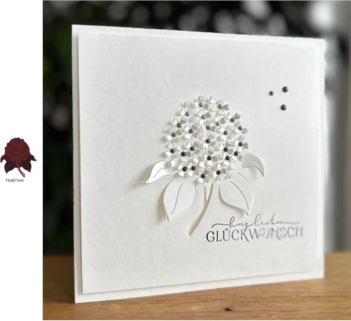 Lapoo Cutting Die for Scrapbooking, 3D Backgrounds Frame New Cutting Dies DIY Album Card Making Decor Paper Craft Metal Die Cuts Party Decorations (Hydrangea 3.4 x 3.1 in)