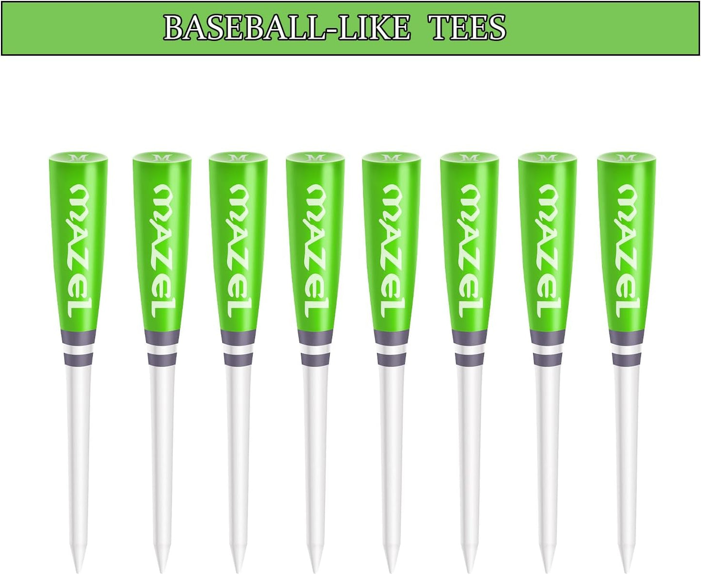 MAZEL Natural Wood/Bamboo Golf Tees 2 3/4 Inch & 3 1/4 Inch,Pack 50 or 120,Reduce Friction & Side Spin,More Stable Golf Tees