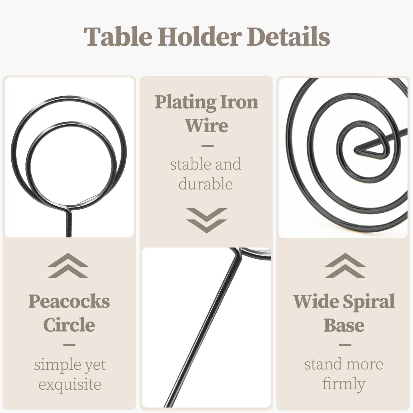 Table Number Holders 20Packs - 3.35 Inch Table Number Stands Place Card Holder for Wedding Party Graduation Reception Restaurant Home Photo Picture Office Memo (Black, 3.35")