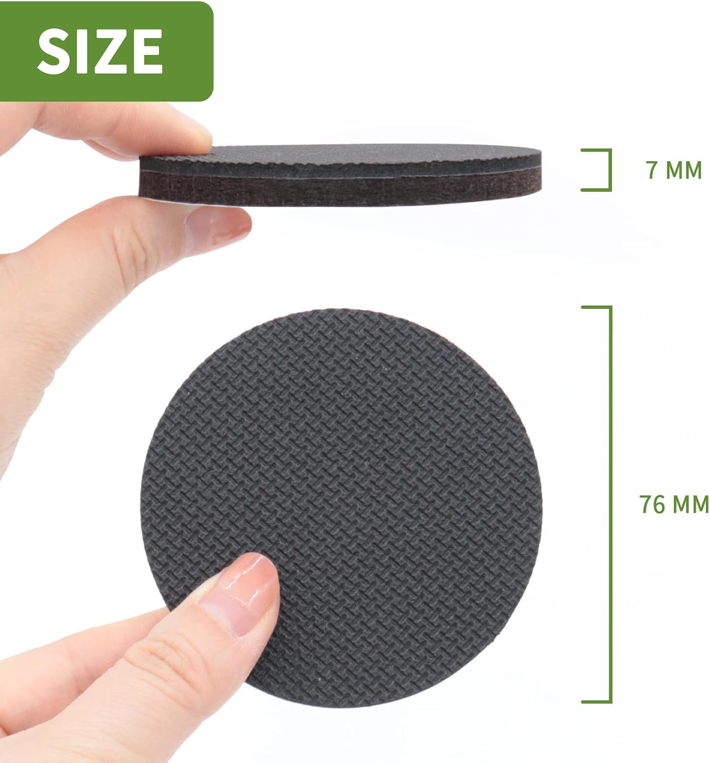 Non Slip Furniture Pads 16 PCS 3'' Round - Anti Slip Furniture Pads - Self Adhesive Rubber Feet Furniture Feet - Chair Leg Floor Protectors - Keep Furniture in Place