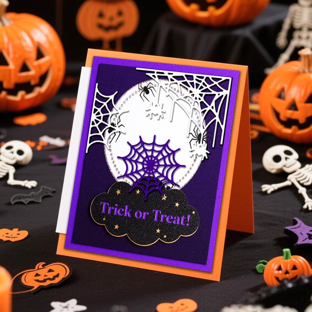 MAYJOYDIY Halloween Spider Web Metal Cutting Die Cuts DIY Crafts Cobweb Scrapbook Paper Cards Cutting Dies Cut Stencils for DIY Embossing Card Making Book Tags Decorative Paper Dies Scrapbooking