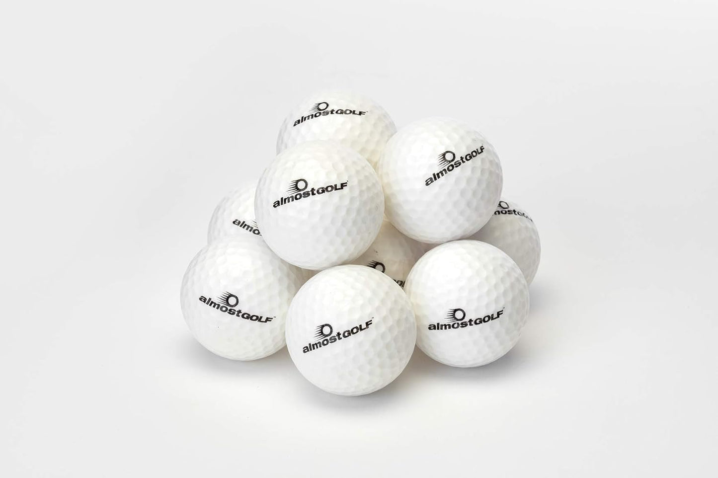 ALMOSTGOLF Limited Flight Practice Foam Golf Balls – Realistic Spin, Trajectory, & Accuracy Training, Pack of 10, White