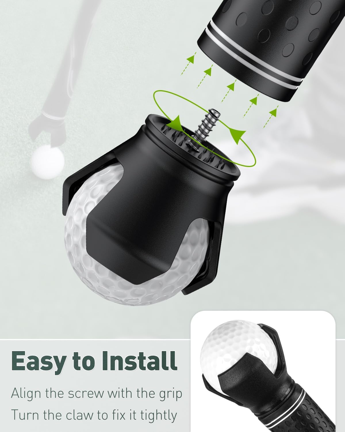 GreenHaven Golf Ball Retriever Grabber for Putters Golf Pick-up Portable Grip Sucker Tool Back Saver for Golfers，3-4 Pack