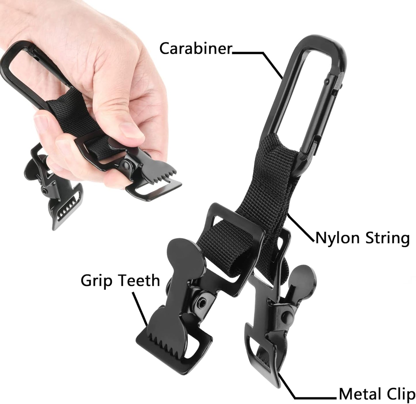 Xxerciz Golf Glove Clip and Belt Holder, Work Safety Glove Keeper With Metal Clips Carabiner for Construction Gloves, Golf Accessories for Men