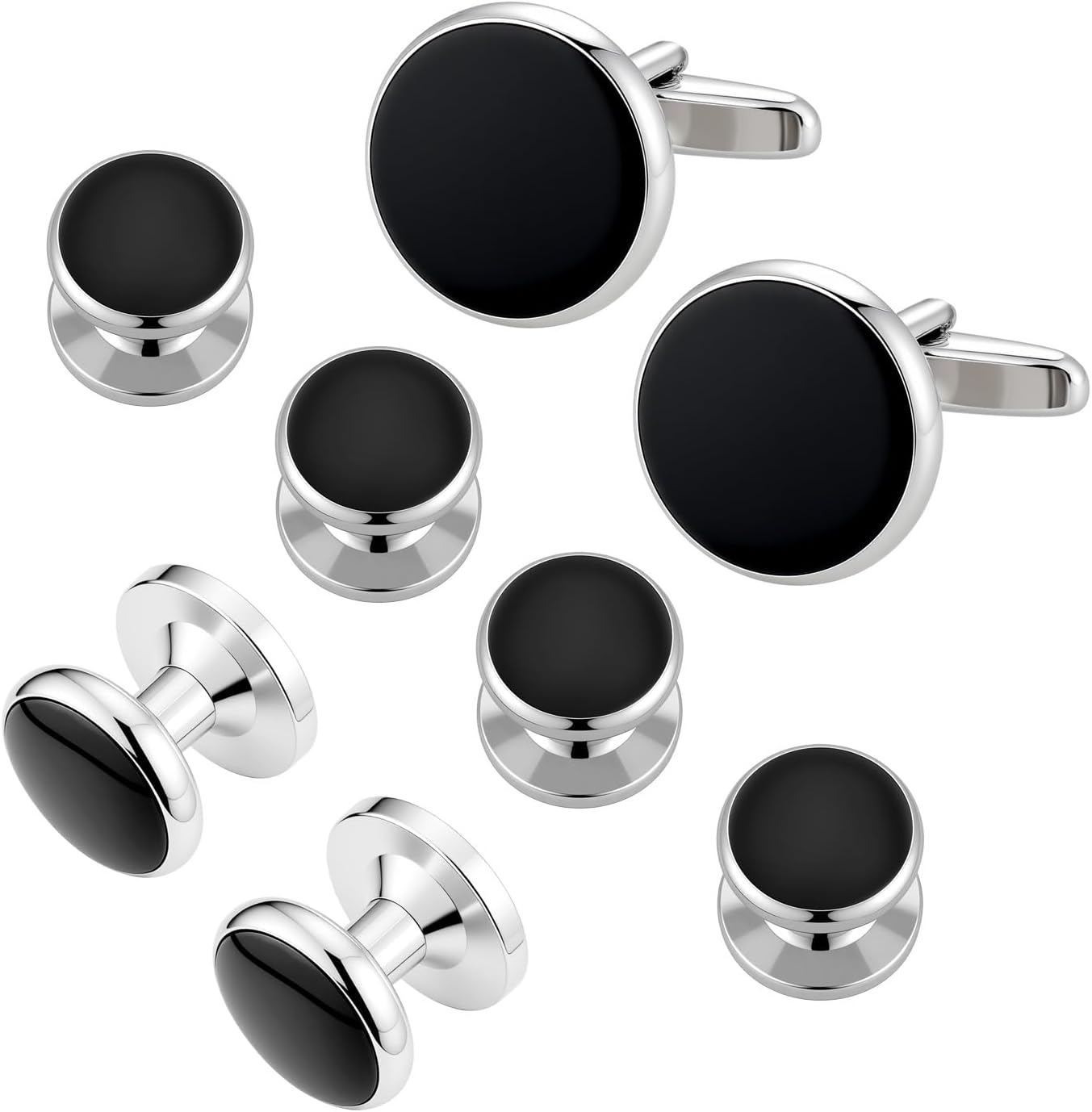 Cufflinks for Men and Tuxedo Shirt Studs Set with Gift Box Stainless Steel Cuff links