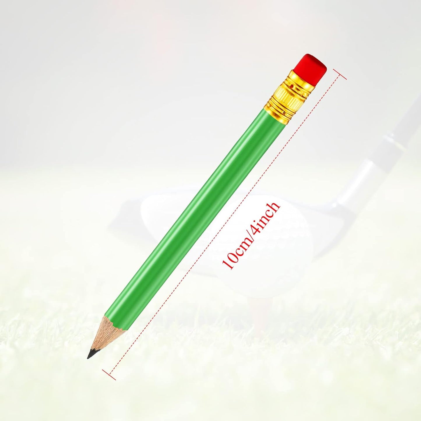 Outus 72 Pieces Golf Pencils Half Pencils with Eraser Mini Bulk Short #2 HB Pre Sharpened for Bridal Shower Wedding Office(Green)
