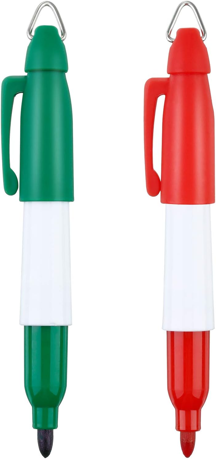 WILLBOND 2 Pieces Golf Ball Line Marker Tool Marking Alignment Putting Tool and 2 Pieces Golf Ball Marker Pen, 4 Pcs Totally