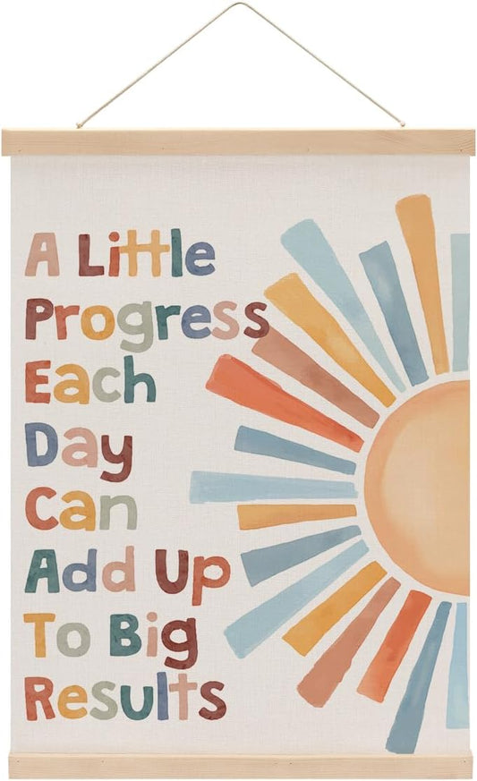 Inspirational Boho Sun Poster Hanger, Classroom Decor Growth Mindset Wall Decor, Sunshine Posters, Educational Posters Wall Art Wall Hanging Banner Bedroom Nursery Home Baby Room Decor