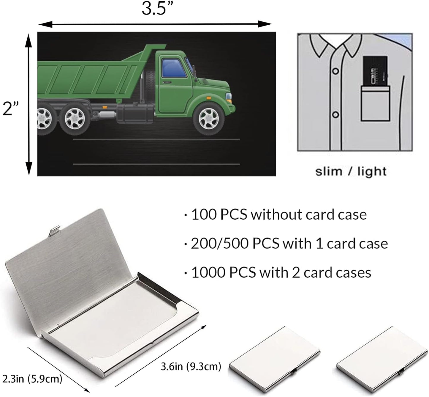 Custom Business Cards 100PCS Double-sided Printing Business Cards Customize with Your Logo Personalized 3.5"x 2" Cards for Business - Transportation