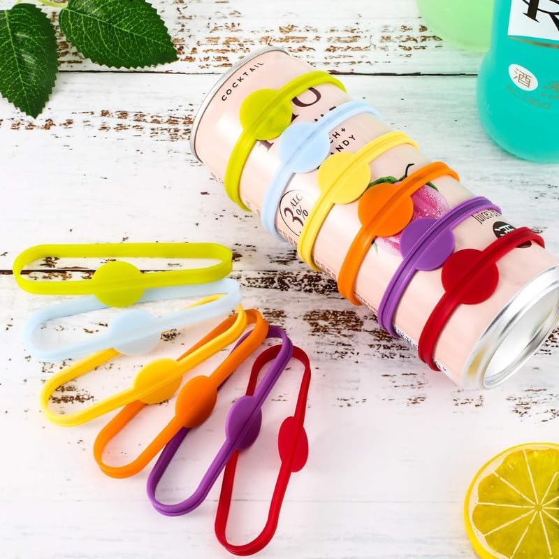 Outus 24 Pieces Drink Markers Glass Cup Wine Glass Bottle Strip Tag Marker Bands Silicone Drink Charms Mugs Tags for Cups Identifiers Cocktail Party Solution for Guest