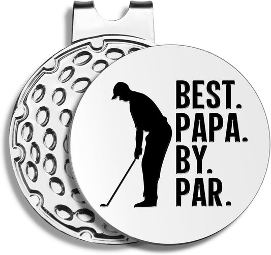 Best Dad by Par Golf Ball Markers, Men's Golf Accessories, Birthday Retirement Golf Gifts for Dad Husband Grandpa