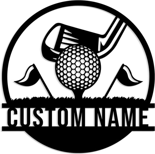 Custom Golf Metal Signs, Personalized Signage Wall Art Decor, Golfer Name Signs, Golf Metal Home Decor, Golf Club Signs (Style-2)