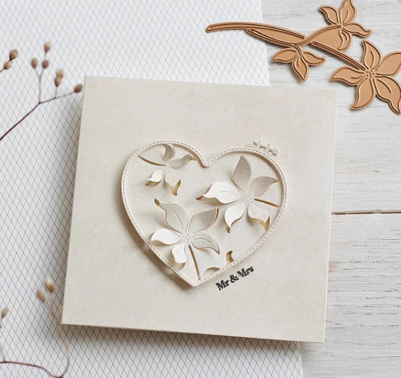 Lapoo Cutting Die for Scrapbooking, 3D Backgrounds Frame New Cutting Dies DIY Album Card Making Decor Paper Craft Metal Die Cuts Party Decorations (Core 5 x 2.6 in)