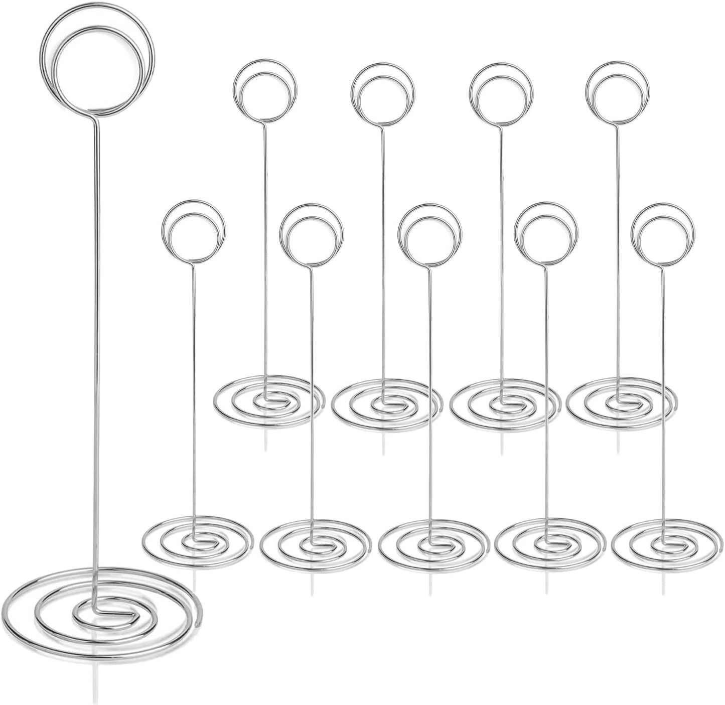 Table Number Holders 10Pcs - 8.75 inch Tall Table Number Stands Place Card Holder for Wedding Party Graduation Reception Restaurant Home Photo Picture Office Memo (Silver, 8.75")