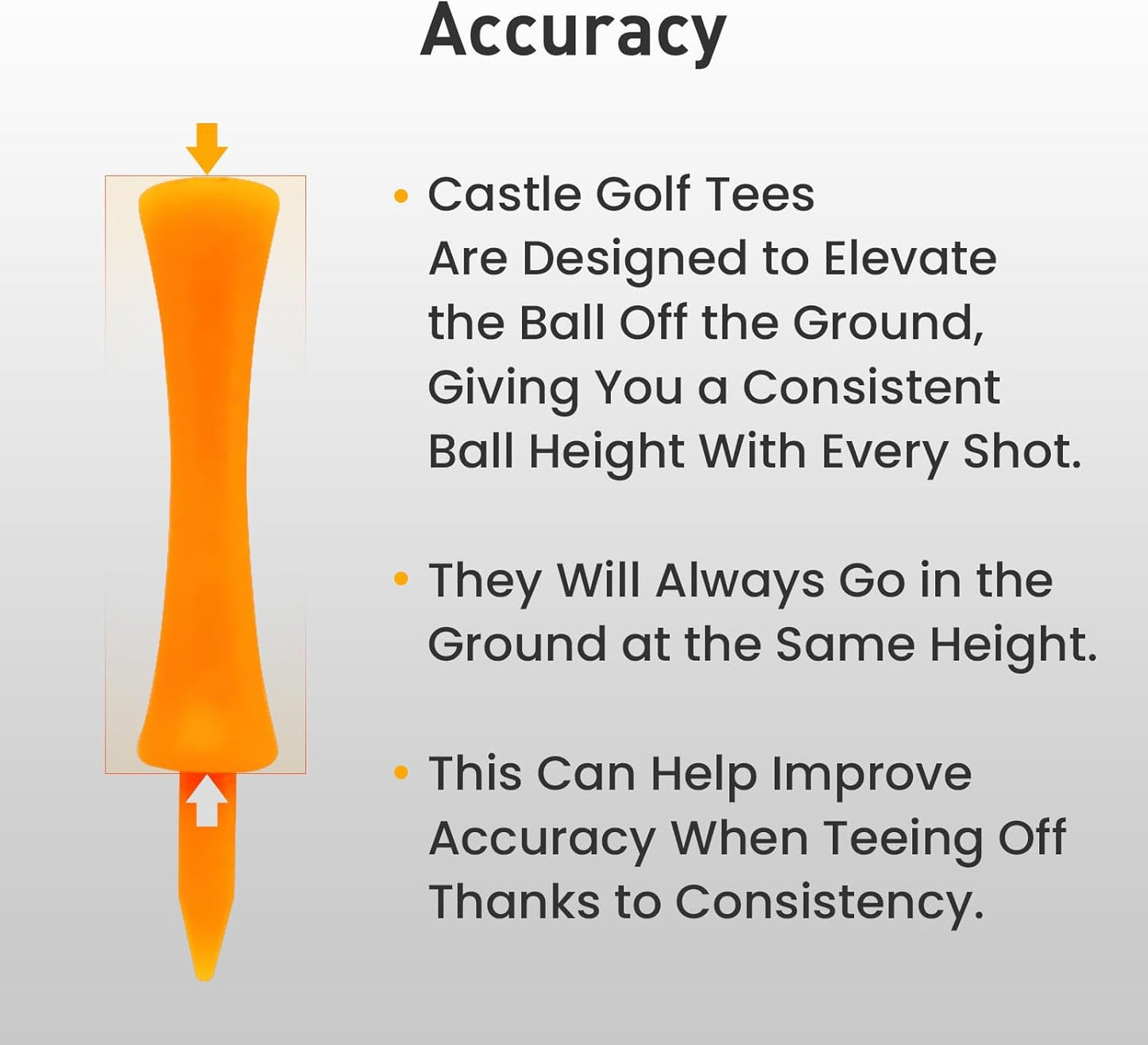 Plastic Golf Castle Tees Step Down Value 200 Count, Unbreakable Mixed or Same Height 1, 1 1/4, 2 3/4, 2 1/4, 2, 1 3/4, 1 1/2 Inch Length Colorful Pack for Practice