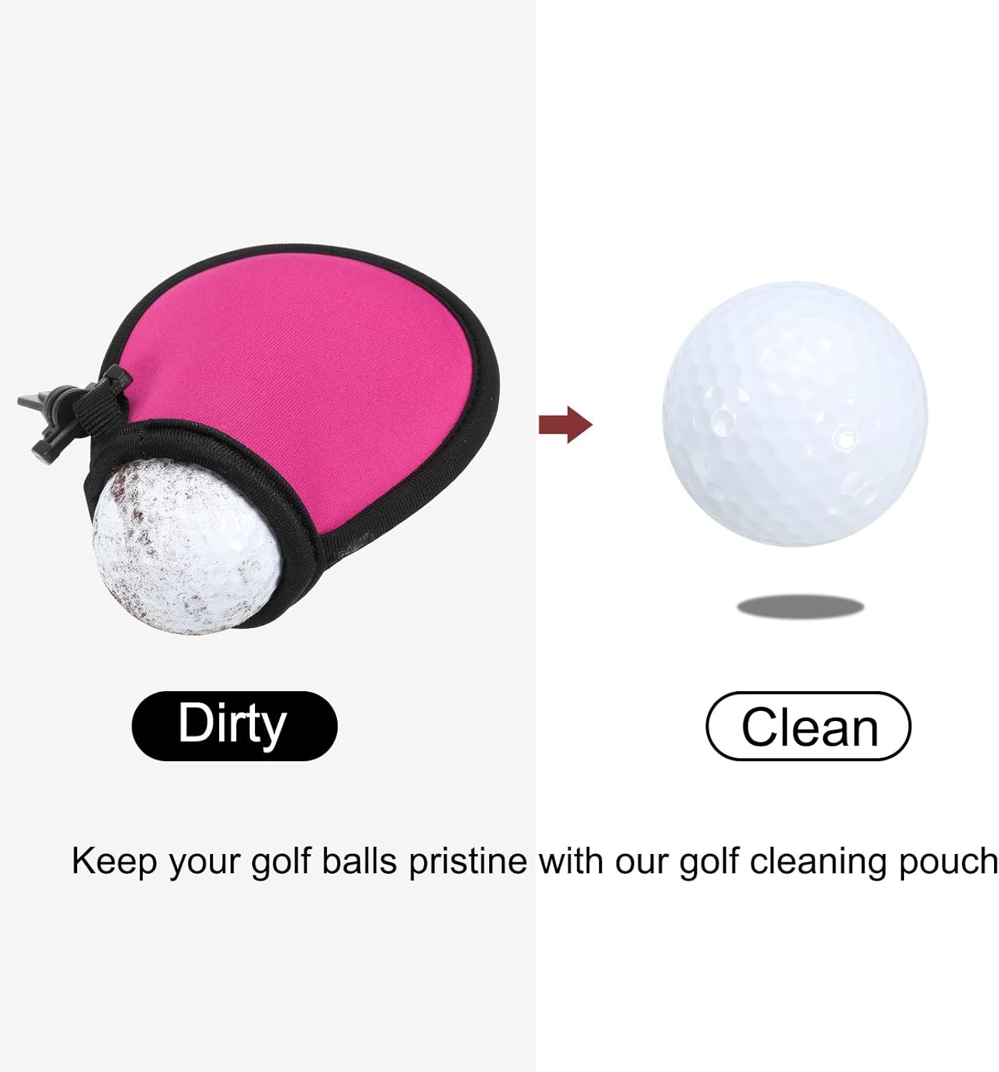 PATIKIL Golf Ball Washer Pouch, Portable Golf Balls Cleaner Pocket Bag with Hanging Clip for Women Golf Exercise