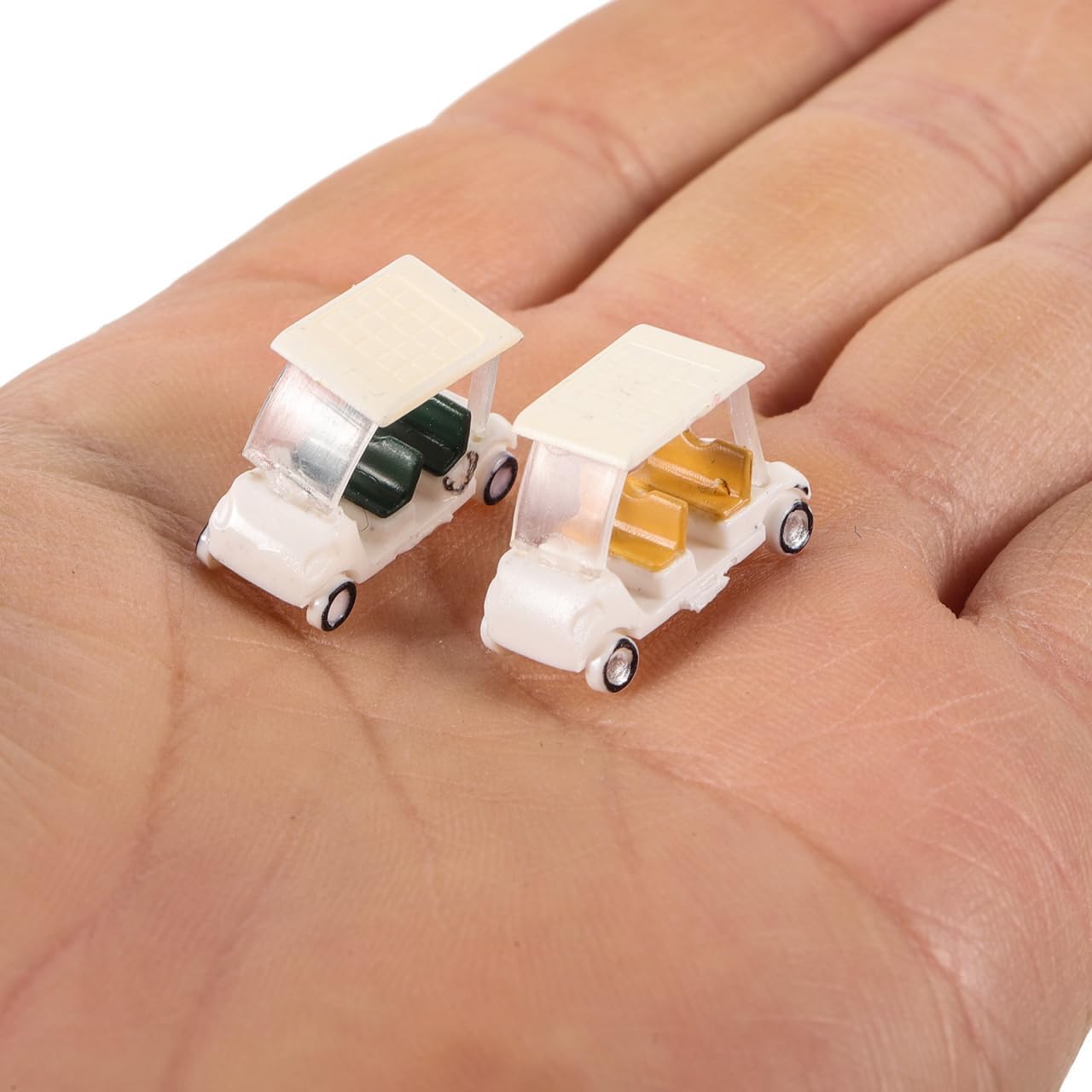 Realistic Mini Golf Carts Toy 1:150 Scale 5pcs Miniature Golf Cart Models for Dollhouse Cake Toppers Decor