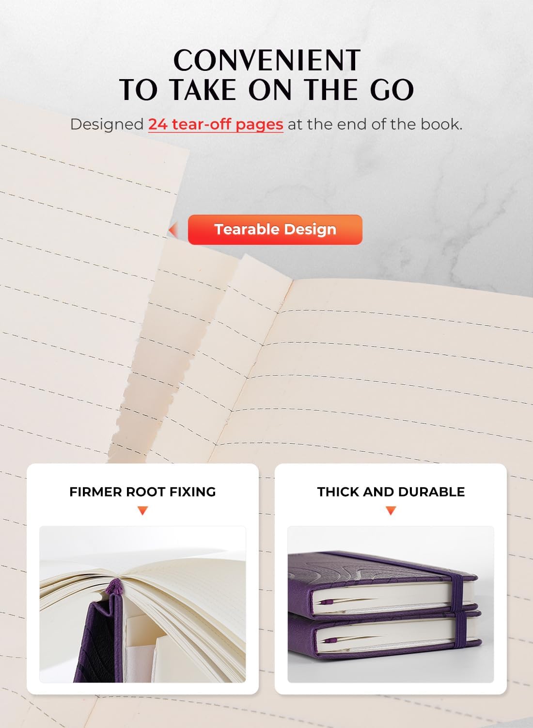 AISBUGUR Pocket Notebook, Small Notebook, 2-Pack Total 320 Pages,3.7" x 5.7" Pocket Notebook (2 Pack, Purple)