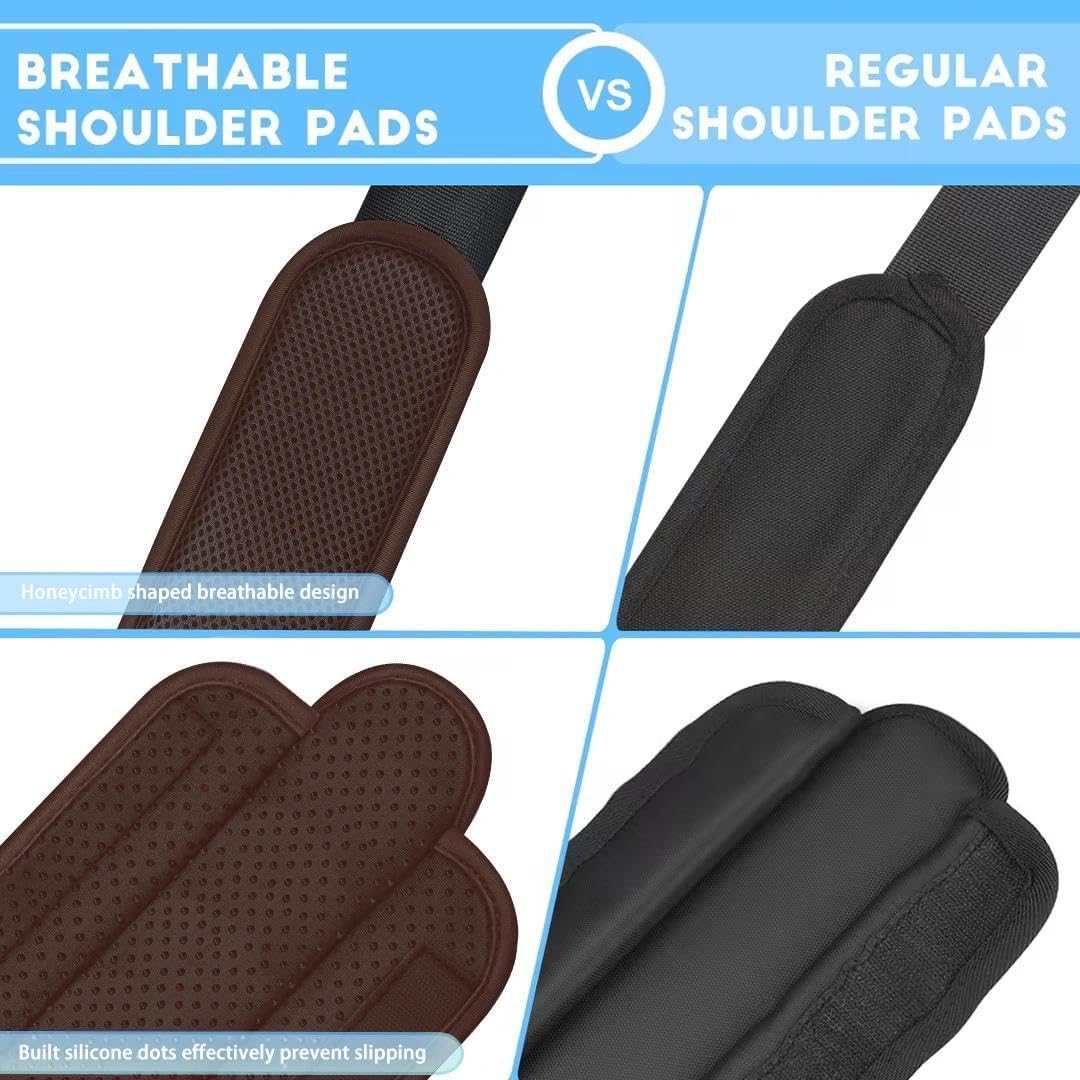 ZINZ 2-Pack Universal Shoulder Pad with Ultra thick Cushion for Bag Luggage Bag Crossbody, Plus Long & Anti-Slip & Breathable,Brown