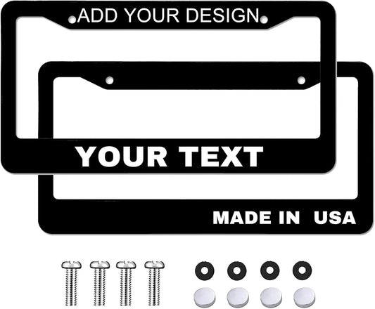 Personalized License Plate Frame， Custom License Plate Holder with Text Photo Logo，Customized Aluminum Metal Car Tag 12"X6"